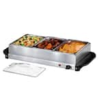 Ovente FW170S Electric Food Buffet Warmer Stainless Steel Warming Tray, with Adjustable Temperature Control, Silver