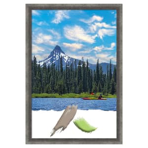 Burnished Concrete Narrow Wood Picture Frame Opening Size 20 x 30 in.