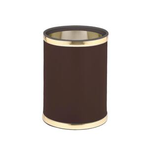 thumbnail image 2 of KraftwareSophisticates Black/Brushed Chrome Waste Basket With Bands And Black Bumper 2 of 13