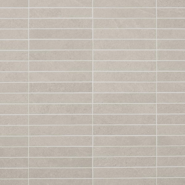 Ivy Hill Tile Monolith Linen White 11.81 in. x 11.81 in. Stacked Matte Porcelain Mosaic Floor and Wall Tile (0.96 Sq. Ft./Each)