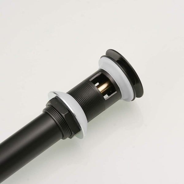 Bathroom Sink Pop-Up Drain with Overflow in Matte Black