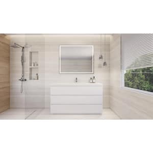 Angeles 60 in. W Vanity in High Gloss White with Reinforced Acrylic Vanity Top in White with White Basin