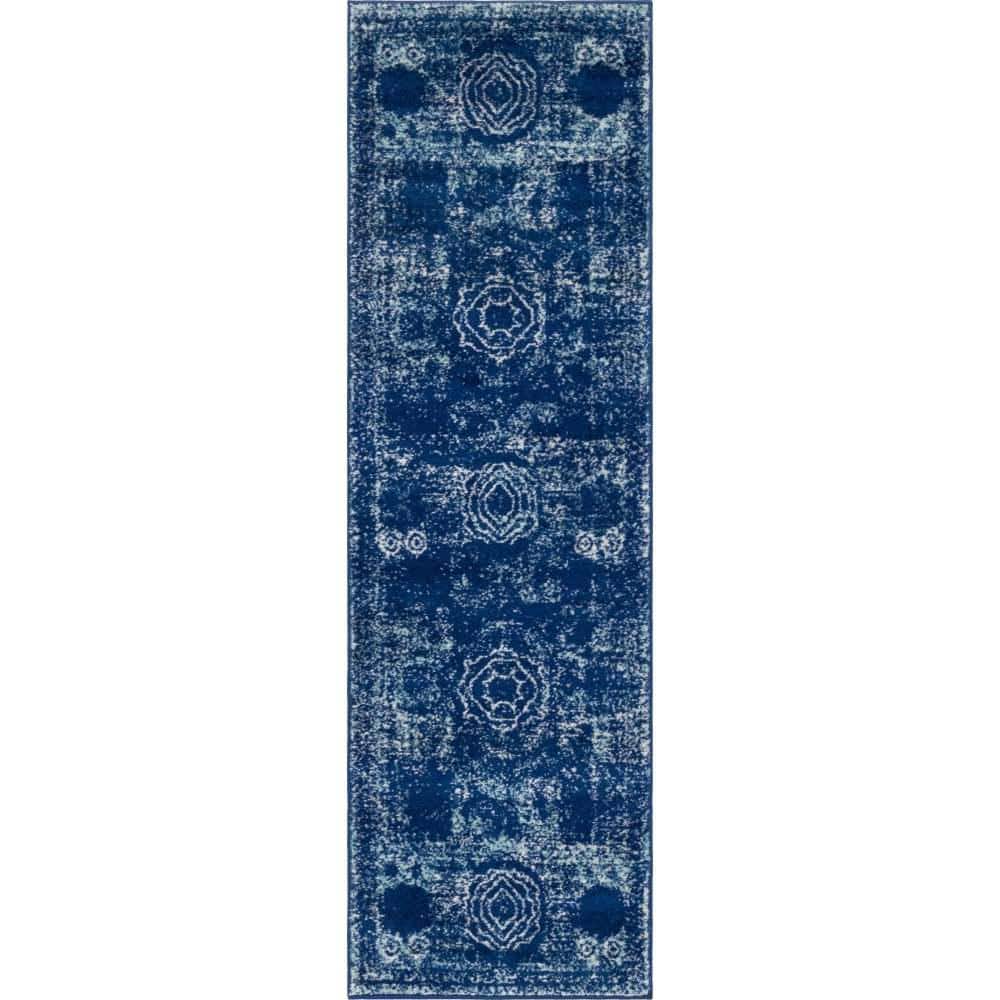 Unique Loom Bromley Wells Navy Blue 2' 0 x 6' 9 Area Rug 3144260 The