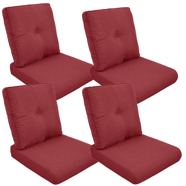 Gymojoy 22 in. x 25 in. 8-Piece Deep Seating Outdoor Lounge Chair Replacement Cushion and Back Pillow in Red