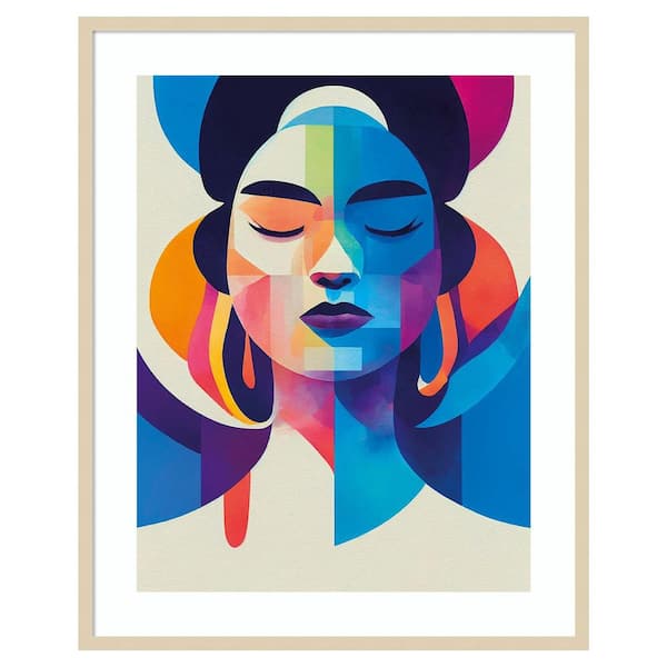 Amanti Art Colorful Portrait by Incado 33 in. W x 41 in. H. Wood Framed Wall Art Print Framed in Brown