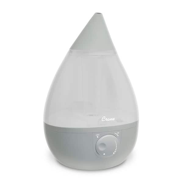 Crane 1 Gal. Drop Ultrasonic Cool Mist Humidifier for Medium to Large Rooms up to 500 sq. ft. - Grey