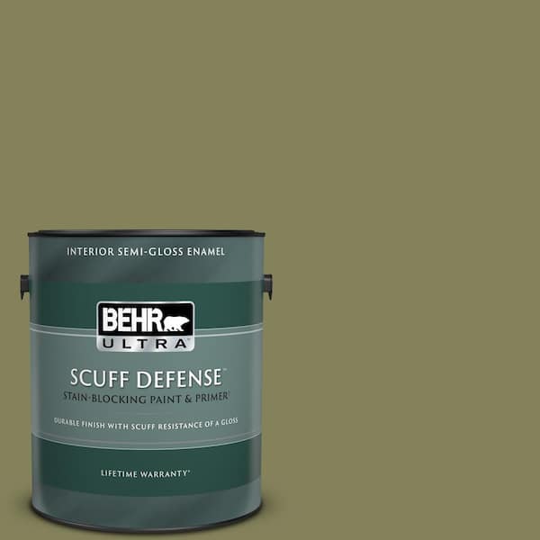BEHR ULTRA 1 gal. #PMD-47 Martini Olive Extra Durable Semi-Gloss Enamel Interior Paint & Primer