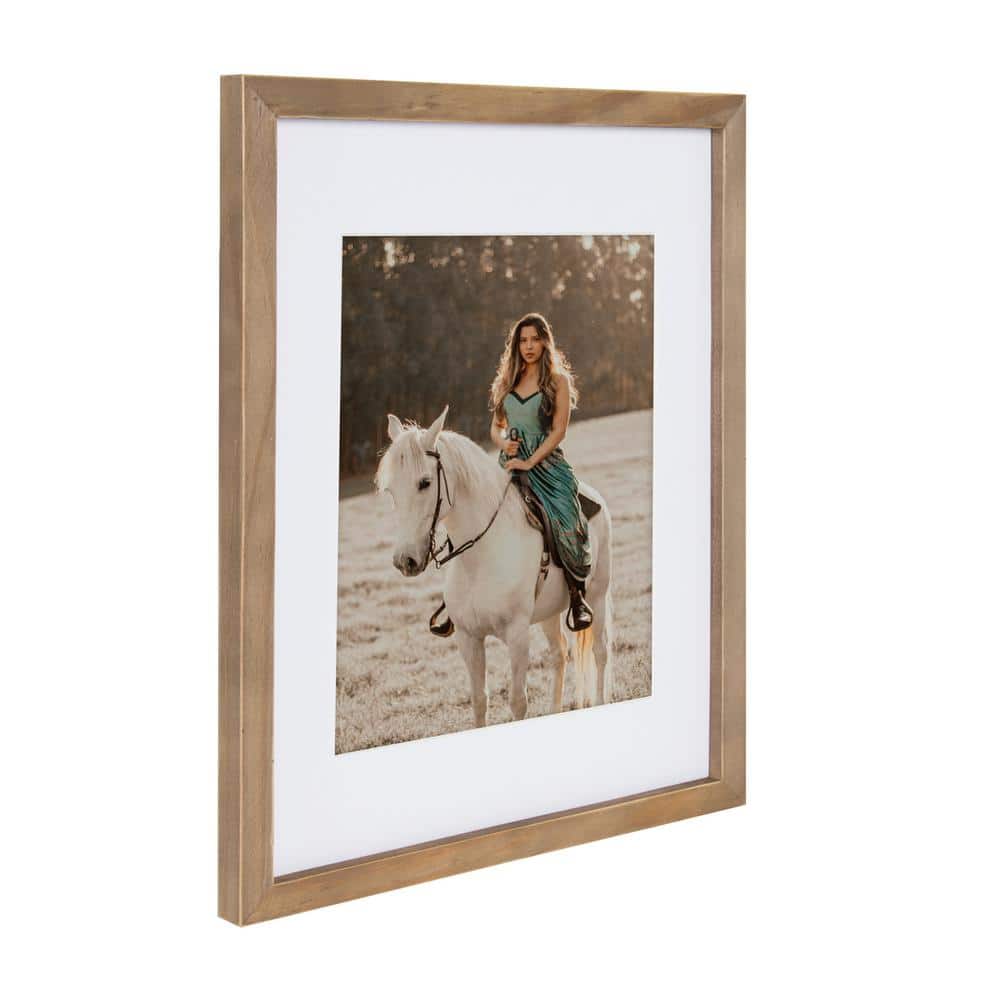 Rustic Brown Wood 12x15 Wall Gallery Frame Set, 11x14 matted to 8x10