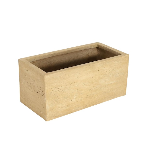 Unbranded 24 in, W x 10 in. D x 10 in. H Brown Composite Rectangle Outdoor Raised Planter Box with Drainage Hole