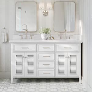 Kensington 60 in. W x 21.5 in. D x 34.5 in. H Freestanding Bath Vanity Cabinet Only in White
