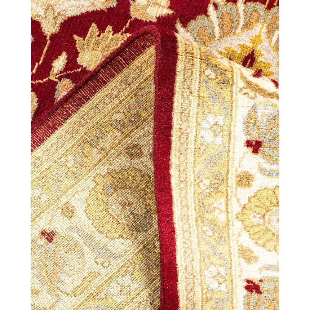 Hand-Knotted Red Wool Oriental Square Area Rug