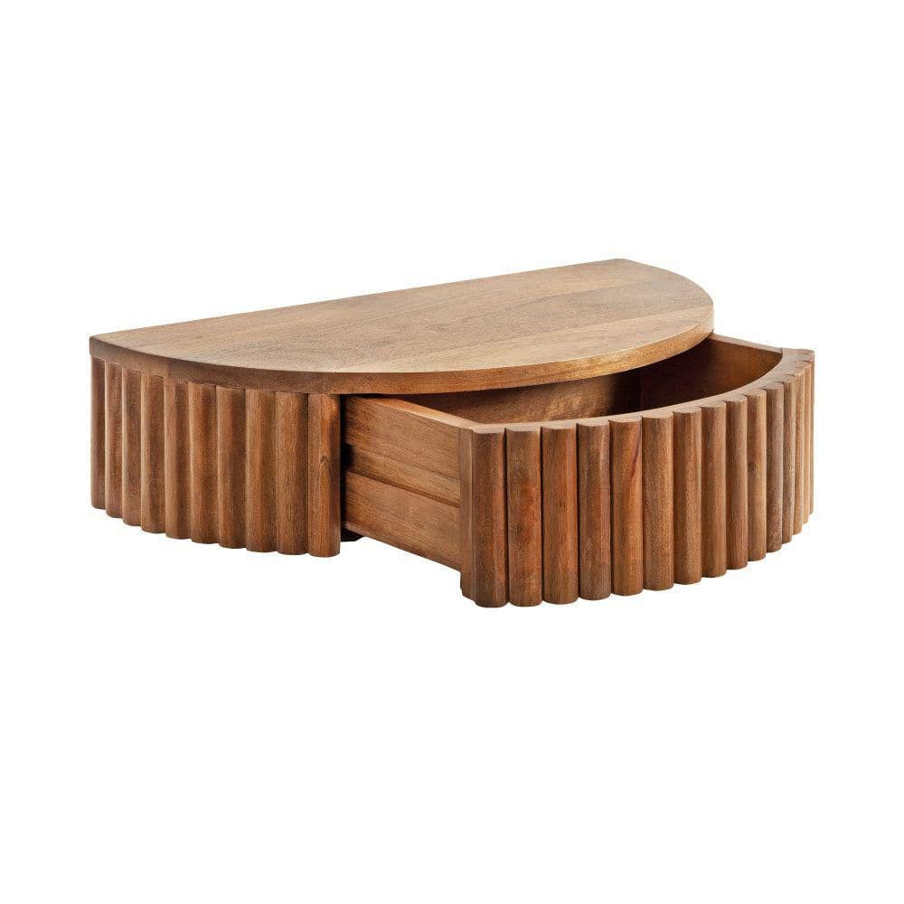 Reid 20.00 in. Walnut Brown Half Circle Solid Wood End Table - thumbnail 8