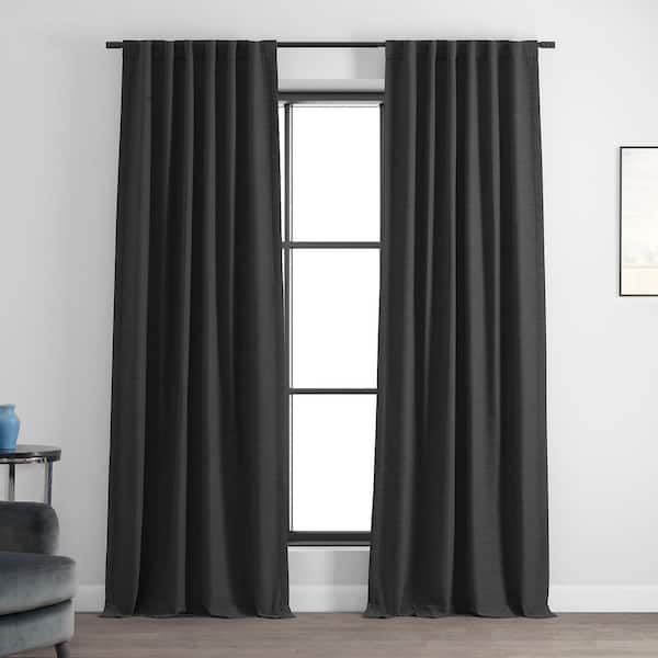 Exclusive Fabrics & Furnishings Smoked Truffle Rod Pocket Room Darkening Curtain - 50 in. W x 120 in. L (1 Panel)