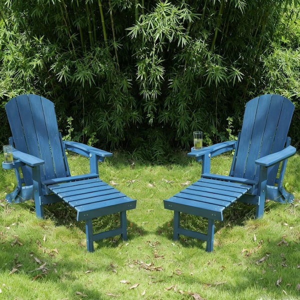 Pritsau Blue 2-Piece Outdoor Lounge Chair Set with 3-Position