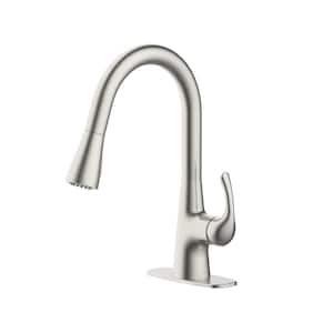 Clare Single Handle Pull Down Laundry Utility Faucet in Stainless Steel