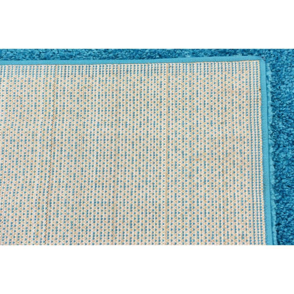 Turquoise Shag Synthetic 5' x 7' Easy Care Area Rug