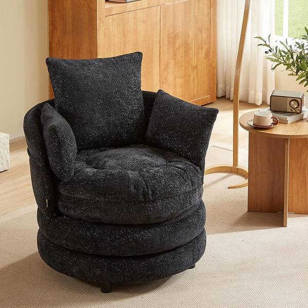 Black Adjustable Floor Chair Folding Lazy Gaming Sofa Chair QD