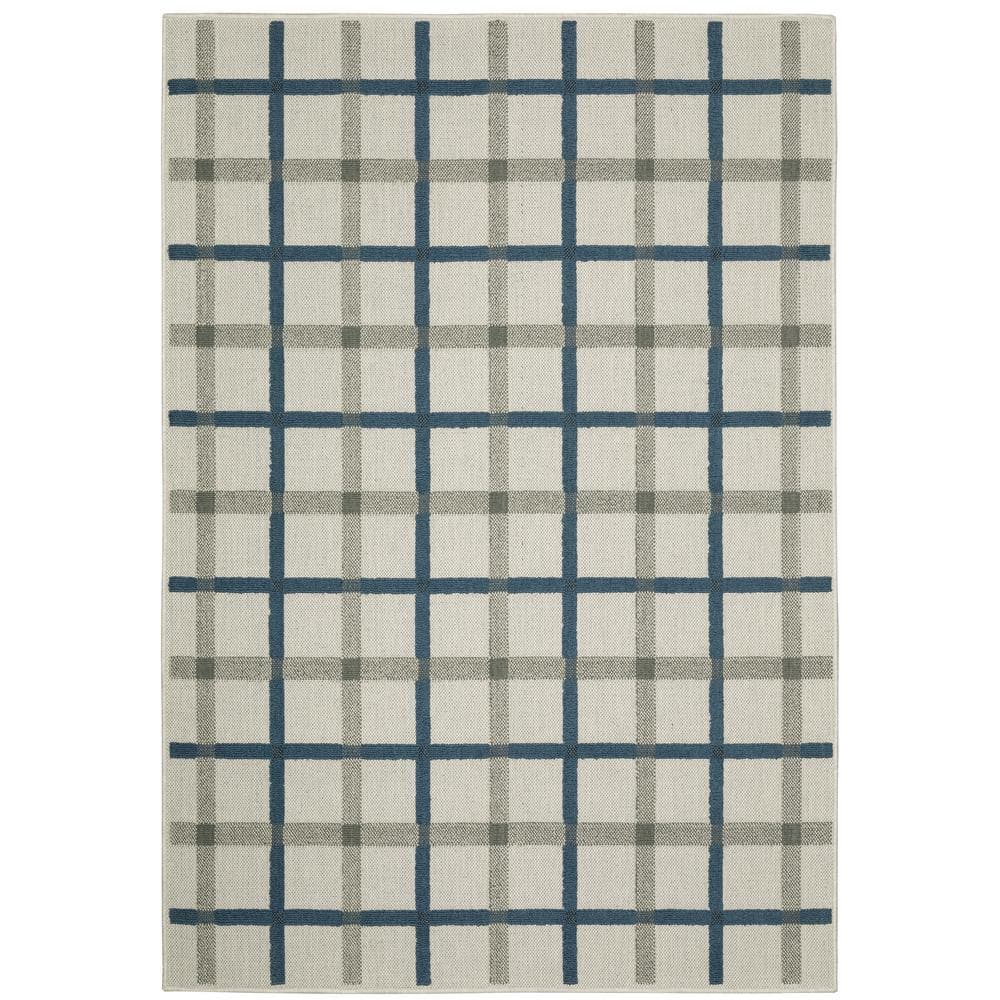 Traverse Beige Doormat 3 ft. x 5 ft. Plaid Indoor/Outdoor Area Rug
