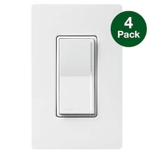 Sunnata LED+ Dimmer Switch with Wallplate, for LED Incandescent/Halogen, 150-Watt, Single Pole Only, White (4-Pack)