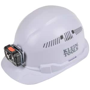 Hard Hat, Vented, Cap Style with Rechargeable Headlamp