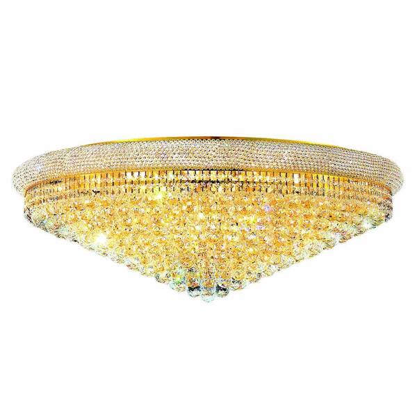 Elegant Lighting 30-Light Gold Flushmount with Clear Crystal