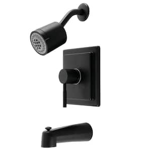 Concord Single Handle 2-Spray Tub and Shower Faucet 2 GPM with Pressure Balance in Matte Black