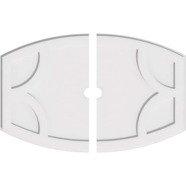 Ekena Millwork 34 in. W x 22-5/8 in. H x 2 in. ID x 1 in. P Kailey Architectural Grade PVC Contemporary Ceiling Medallion (2-Piece)