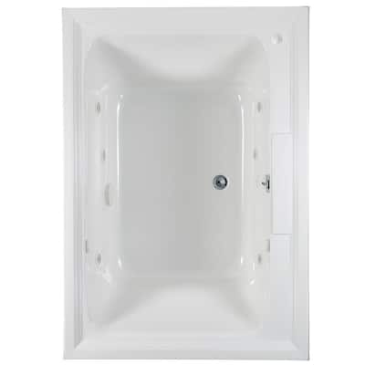 Town Square 60 in. x 42 in. Rectangular EcoSilent EverClean Whirlpool Bathtub with Reversible Drain in White