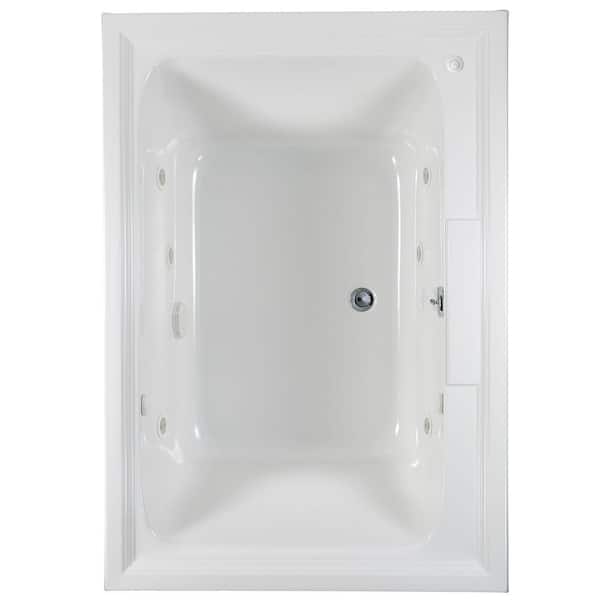 American Standard Town Square 60 in. x 42 in. Rectangular EcoSilent EverClean Whirlpool Bathtub with Reversible Drain in White