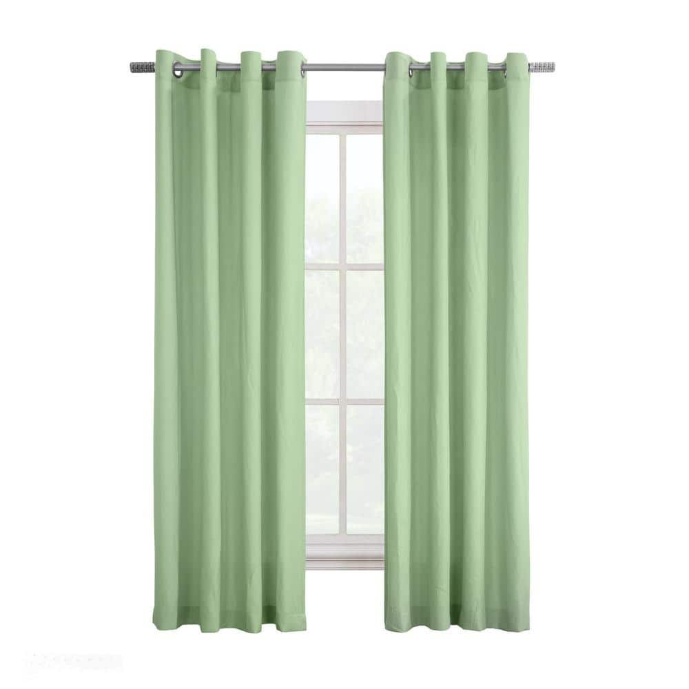 Habitat Harmony Celadon Polyester Crinkle Textured 52 in. W x 63 in. L ...