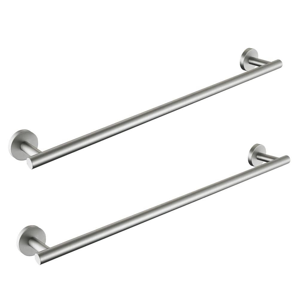 Brushed Nickel 24-Inch Stainless Steel Wall Mounted Towel Bar Set