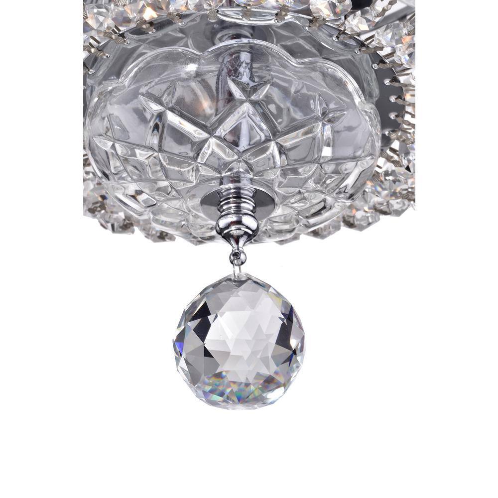 Glam Crystal and Chrome Flush Mount Chandelier, 9.5"