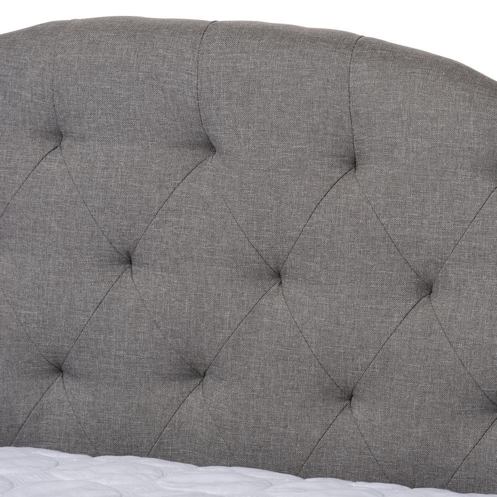 Eliza Full Size Grey Upholstered Tufted Daybed with Wood Frame