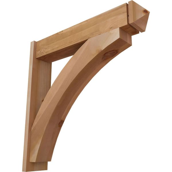 Ekena Millwork 8 in. x 38 in. x 38 in. Western Red Cedar Thorton Arts and Crafts Smooth Outlooker