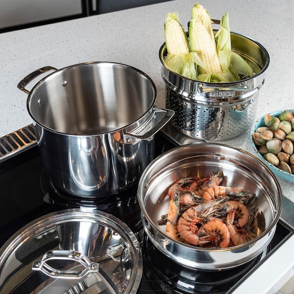 Viking 3-Ply Stainless Steel 8 Qt. Multi-Cooker/Pasta Pot with