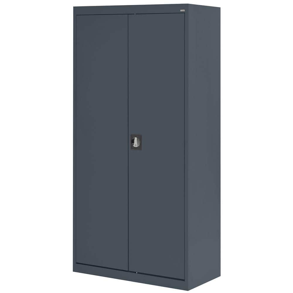 Charcoal Steel Freestanding Lockable Office Cabinet with Adjustable Shelving