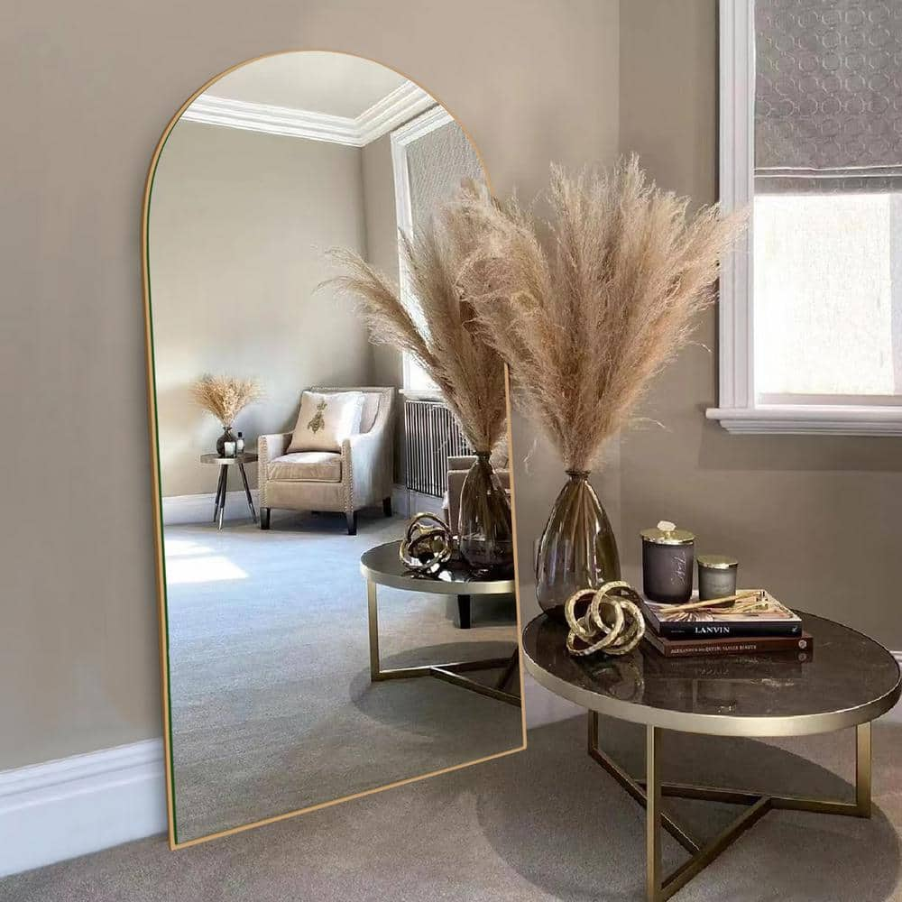 NeuType 29-in W x 68-in H Arch Gold Framed Full Length Floor Mirror