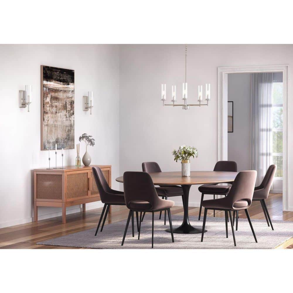 Kellwyn 23" Transitional Brushed Nickel 5-Light Chandelier