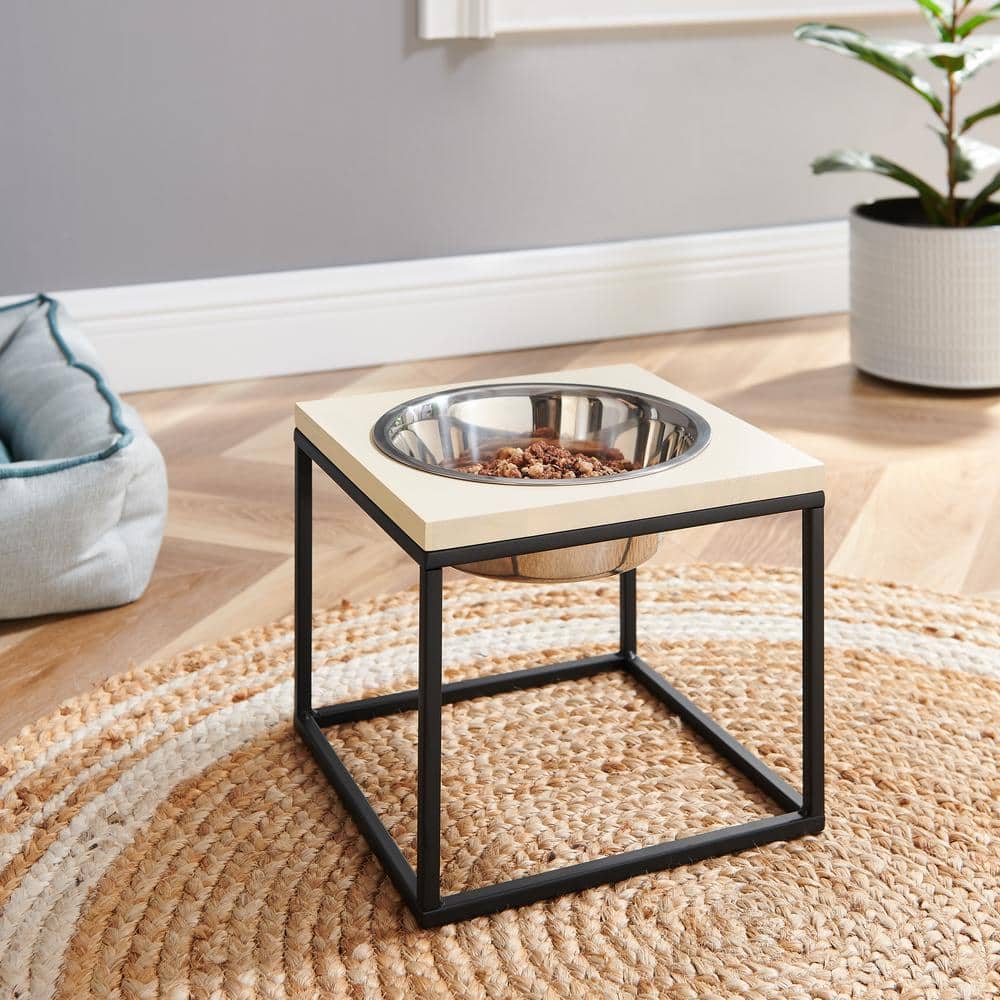 Dan Elevated Stainless Steel Pet Bowl with Wood Frame