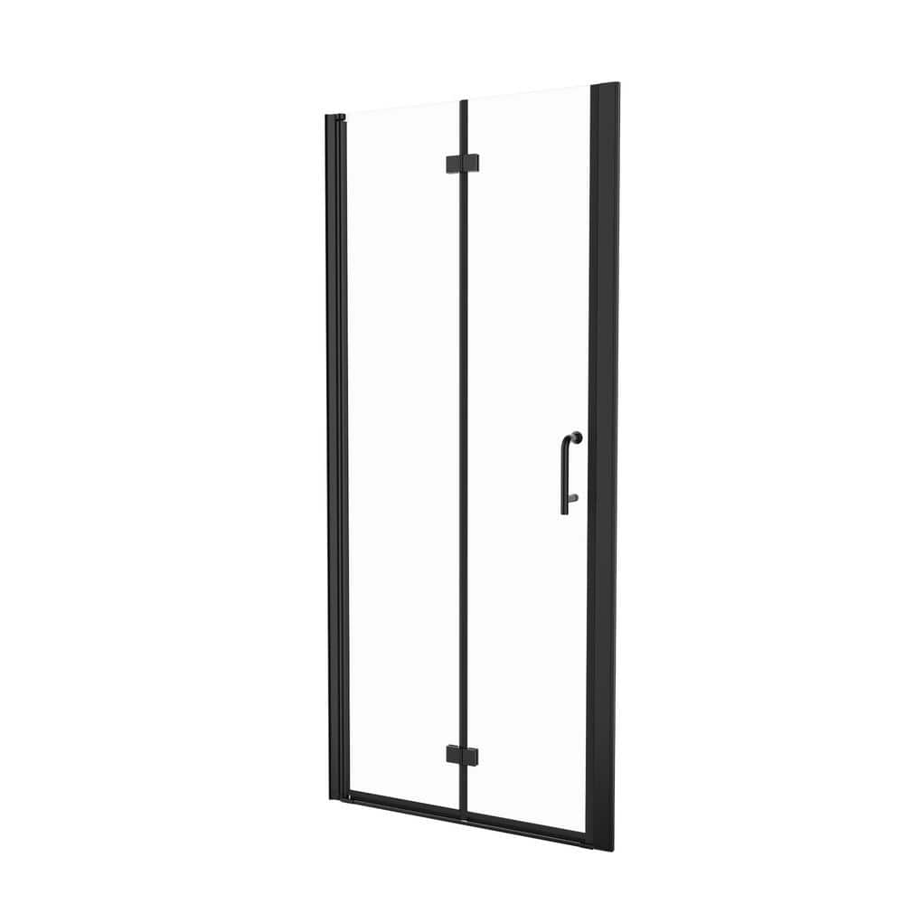 32 to 33-3/8 in. W. x 72 in. H Bi-Fold Semi-Frameless Shower Door in Matte Black Finish with SGCC Certified Clear Glass price history on PriceWatchPro