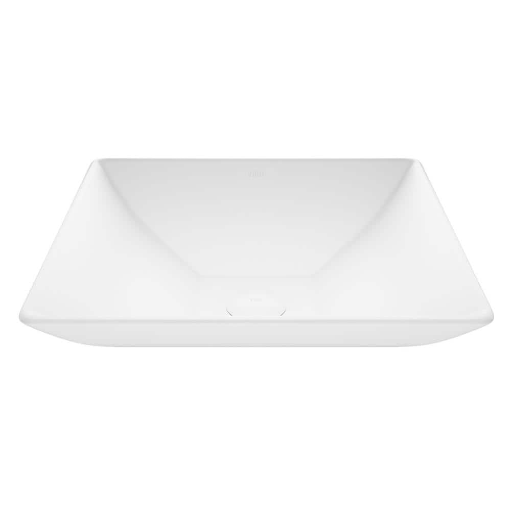 Matte White Square Acrylic Vessel Sink