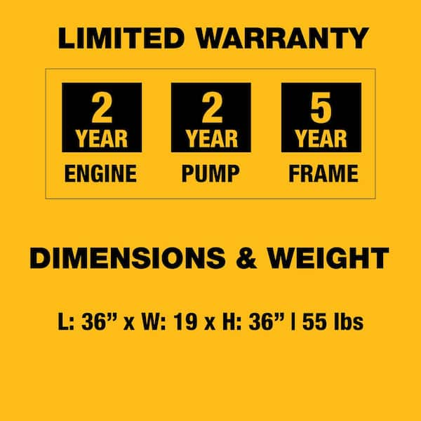 DEWALT 3100 PSI 2.3 GPM Cold Water Gas Pressure Washer w Honda