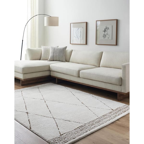Freud FEU-2331 5 ft. 3 in.  x 7 ft.  Ivory, Brown Machine Woven Rug