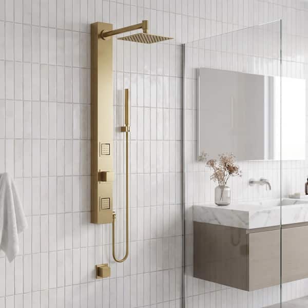 VIGO Orchid 39 in. H x 4 in. W 2-Jet Shower Panel System with