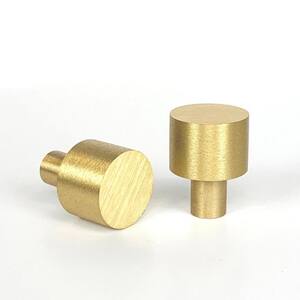 Brizza 13/16 in. (20 mm) Solid Gold Brushed Brass Round Cabinet Knob (5-Pack)