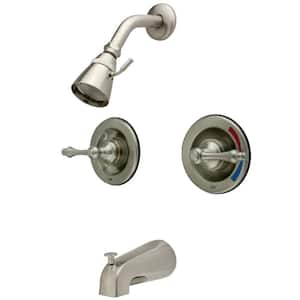 Vintage Double Handle 1-Spray Tub and Shower Faucet 2 GPM with Corrosion Resistant in. Brushed Nickel