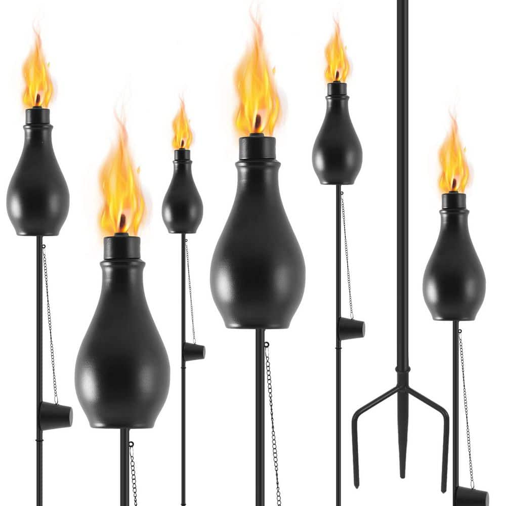 6 Pack Metal Torches for Outside, Metal Torches with 3-Prong Grounded Stake, 59-Inch Citronella Torches for Party Patio price history on PriceWatchPro