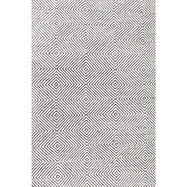 Agoja Contemporary Diamonds Ivory 8 ft. x 10 ft. Area Rug