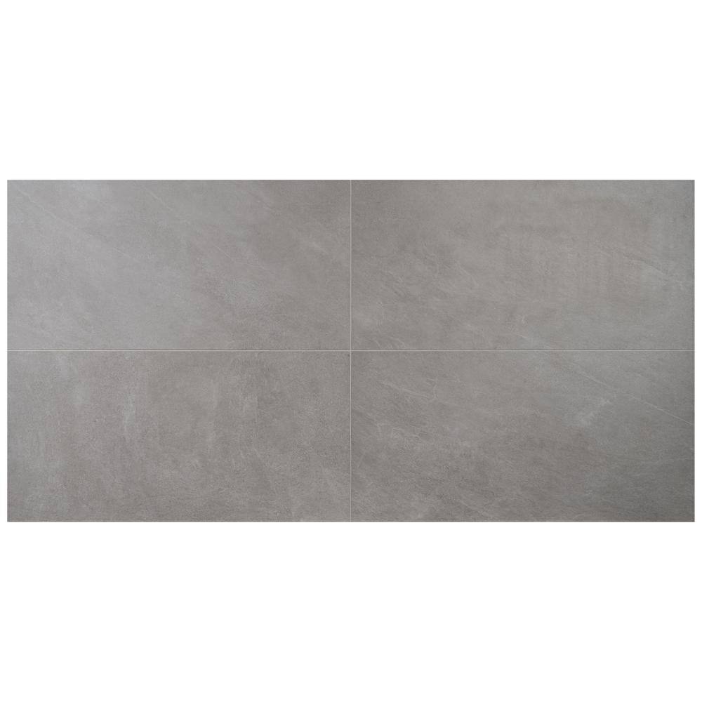 Silver Gray Large Format Matte Porcelain Tile 24x48