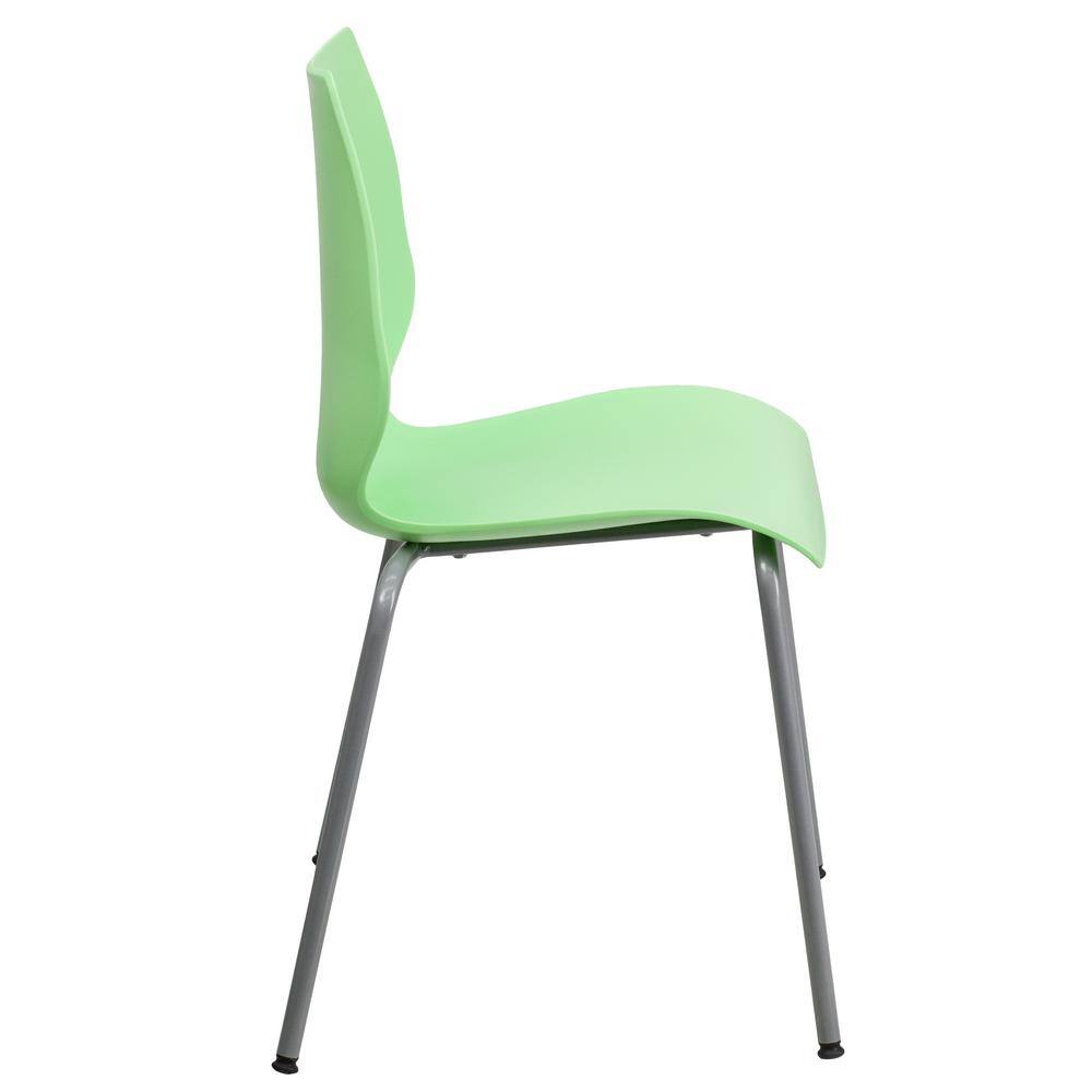 Hercules Series 770 lb Green Polypropylene Stack Chair with Silver Frame